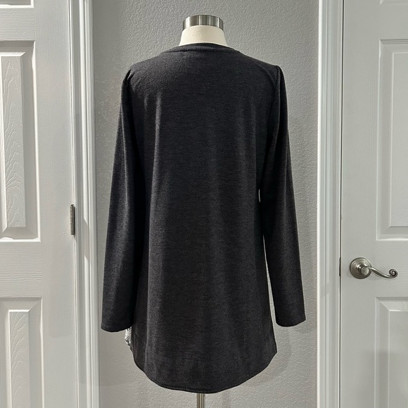 ❗️3/$20❗️Logo Lounge by Lori Goldstein French Terry Top Chiffon Godets - Picture 7 of 10